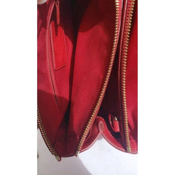 Coach Mini Christie Carryall Red Pebbled Purse Crossbody HandBag Satchel EUC - Picture 16 of 16